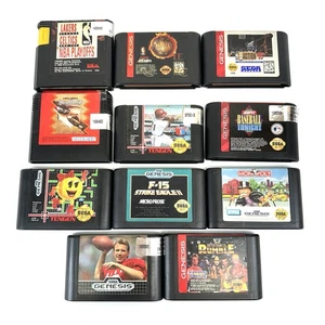 Sega Genesis Game Lot NBA,Football,baseball,wwf, 11 Game Cartridges Tested Work - Picture 1 of 13