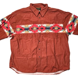 Vtg 90’s Rustler By Wrangler Shirt 3X Aztec Western Black Pearl Snap Southwest - Picture 1 of 11