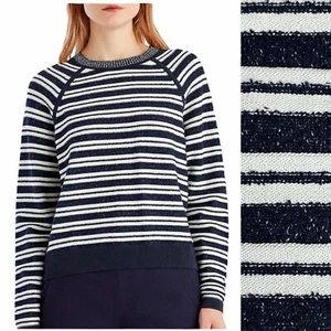 GREY by JASON WU strukturierter gestreifter marineblau & weiß Rundhals Pullover Raglanärmel M - Bild 1 von 11