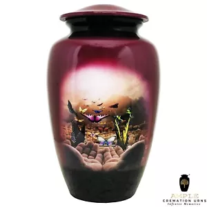 Flying Butterflies Cremation Urn for Human Ashes - Large Adult Memorial - Picture 1 of 9