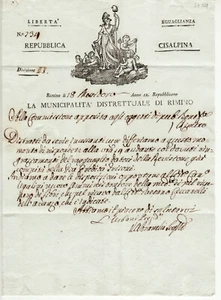 AG2866 EN-TETE  REPUBBLICA CISALPINA 809 RIMINO - Picture 1 of 2