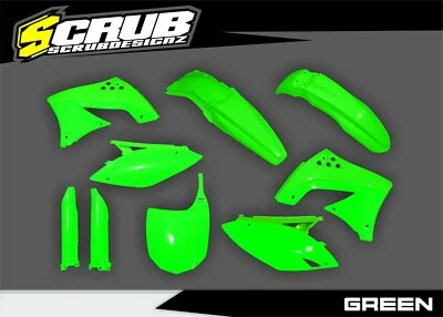 Kit de carrocería de plástico de motocross Kawasaki KX250F 2009-2012 KXF negro/verde/blanco  Foto 1 de 4