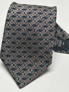 Vintage Dunhill Silk Tie Jacquard 3D Geometric Embroidered England 57”x3.75” - Picture 1 of 9