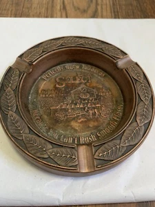 Vintage Copper Toned Winston Select Round Collectable Ashtray Tobacco Leaf Rim - Picture 1 of 4