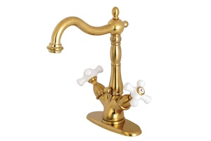 Kingston Brass KS1437PX Rubinetto centrale per lavabo da 4 pollici, ottone satinato - Foto 1 di 1