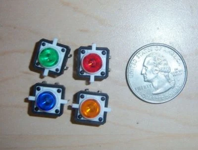 12mm Square PCB Tactile Switch with LED Normally Open shipping USA (lot of 4) - Image 1 of 2