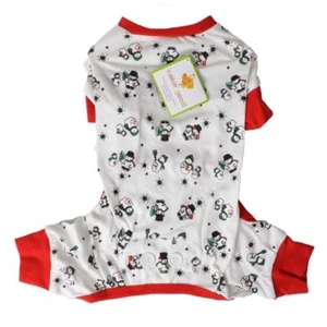 DOG PET LONG JOHN CHRISTMAS HOLIDAY WARM PAJAMAS SNOWMEN SIZE XXS and XS  - Picture 1 of 3