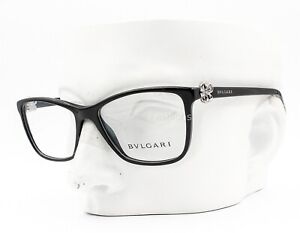 Bvlgari 4073B 501 Eyeglasses Glasses Black Silver Flower w/ Crystals 52-16-140