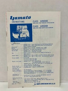 YAMATO INSTRUCTIONS FOR CLASS AZ8000H & AZ8500H *FREE SHIPPING* - Picture 1 of 3