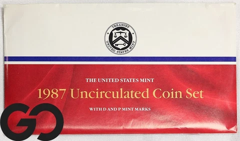 1987 United States Mint Set, P/D Mints ** Government Envelope + OGP Cover