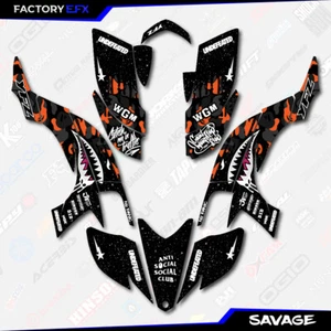 Black Orange Savage Camo Racing Graphics kit fits 03-08 Yamaha YFZ450 ATV Decals - Picture 1 of 2