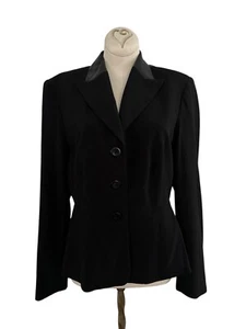 Blazer Traje Kasper Vintage Negro Mujer Talla 10P - Imagen 1 de 10