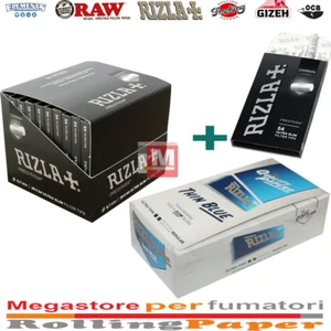 Cartine Rizla Blu Corte Regular Blue + Filtri Rizla Carbon Prec Ultra Slim 5.7mm - Zdjęcie 1 z 5
