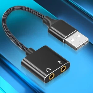 2 in 1 Headphone and Microphone USB Sound Card for P4 PC Gaming Podcasting - Picture 1 of 10