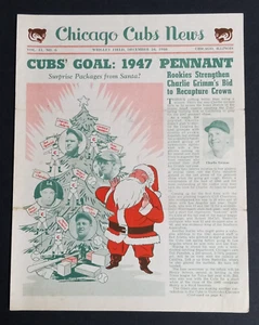 Chicago Cubs Nachrichten Dezember 1946 Baseball Team Newsletter Papier Versand Band 11, Nr. 6 - Bild 1 von 4