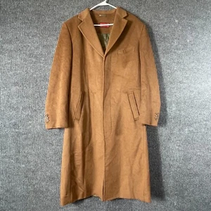 Mantoni Coat Mens 46 Brown Trench Overcoat Wool Cashmere Blend Lined Long Career - Picture 1 of 14