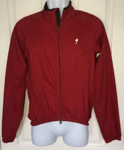 SPECIALZED Red Full Zip Long Sleeve Cycling Light Weight Windbreaker Sz S Ex Con - Picture 1 of 3