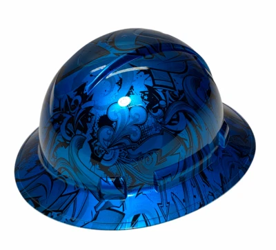 Hard Hat Ridgeline Hydro dipped Full Brim Custom Light Blue Kandy Graffiti  - Изображение 1 из 4