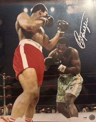 Joe Frazier Autographed Signed Silver 16x20 Boxing Rare Vintage Photo PSA Cert - Image 1 of 4