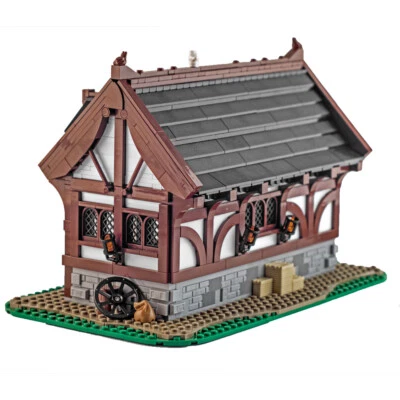 Modubrix Mocs Building Blocks Medieval Stable Set Bricks Toys Kits 1094 Part - Image 1 of 4