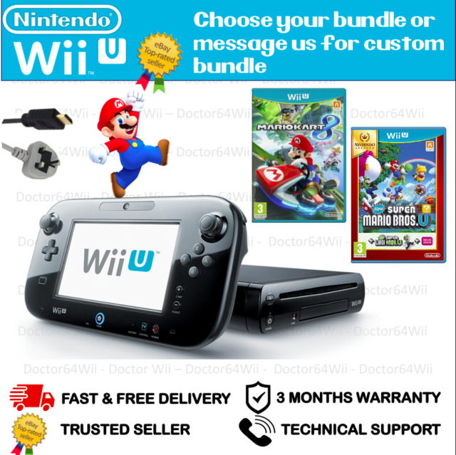 Wii U Mega Bundle! 11 CIB First party Games, 7 Controllers, All OEM Cables  W10