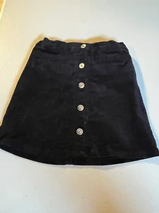 Childrens Place Black Velvet Skirt Adjustable Waist Size 6x/7 Button Design - Picture 1 of 4