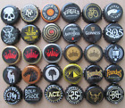 30 MOSTLY MICRO CRAFT SHADES OF BLACK THEMED BEER BOTTLE CAPS