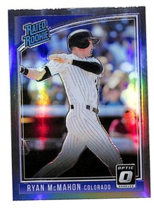 2018 Donruss Optic #39 Ryan McMahon Rated Rookie SILVER HOLO card Rockies