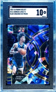 2023-24 Select Dereck LivelyII Rookie Premier #111 BLUE CRACKED ICE PRIZM SGC 10 - Picture 1 of 4