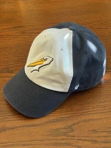 Cappello Myrtle Beach Pelicans bianco e blu navy logo pellicano grande '47 L - Foto 1 di 11