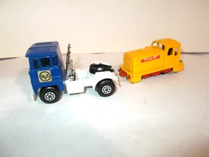 1973 Matchbox Lesney Blue Scammel Crusader Tractor Truck + 1978 Y Train ENGLAND - Picture 1 of 14