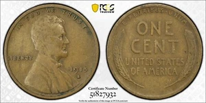 1915-S 1 Cent Brn PCGS Certified item #2558 - Picture 1 of 2