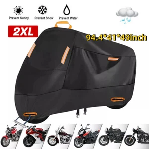 2XL Motorcycle Cover Waterproof Heavy Duty for Winter Outside Storage Snow Rain - Foto 1 di 12