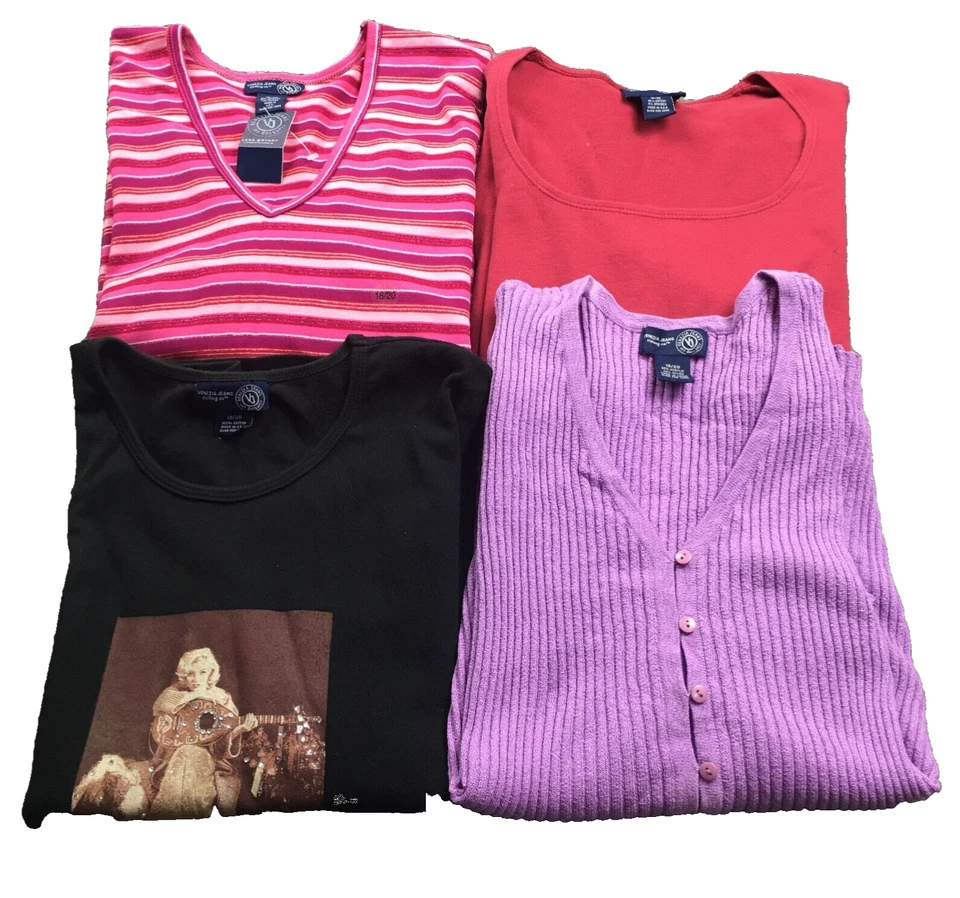 Lote de 4 cárdigan y tops Venezia para mujer talla 18/20 manga corta y 3/4 nuevos sin etiquetas Foto 1 de 4