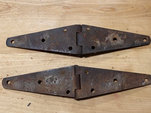 2 Rusty Crusty 12" STRAP HINGE Vintage Repair Antique Restoration projects Cover