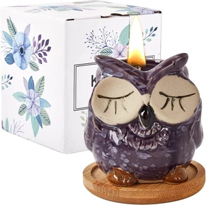 Candele Profumate Alla Lavanda Con Design Gufo - Idee Regalo Donna Compleanno Co - Foto 1 di 12