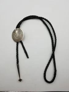 NAVAJO SHARON CISCO STERLONG SILVER BOLO TIE - Picture 1 of 6