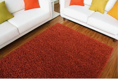 Alfombra peluda premium de color liso Shaggy Collection alfombras de área múltiples opciones de color Foto 1 de 4