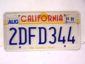 1991 California GOLDEN STATE License Plate 2DFD344 - Picture 1 of 4