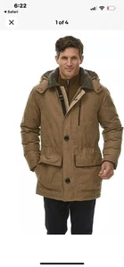 Rainforest Heritage Micro Oxford Thermoluxe Fill Parka Jacket Tan/bronzer Siz L - Picture 1 of 5