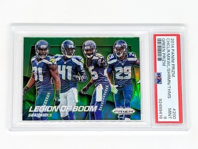 Panini Prizm Green Prizm #200 Legion of Boom 2014 PSA 9 Seattle Seahawks Foto 1 de 2