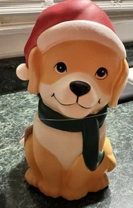 Blow Mold Tabletop Christmas Puppy/Dog ~ 9inch , Lights Up , LED ~ New - Picture 1 of 4