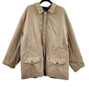 Vintage Brooks Brothers Beige Coat Long-sleeve Lined Full Zip Men's Size XL - Picture 1 of 10