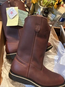 Botas Wellington Marrón Aleta y Pluma Para Hombre 11" Cuero HECHAS EN EE. UU. 6D - Imagen 1 de 11