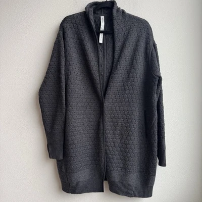 Cárdigan Lululemon Cardi Todo el Día Grueso 100% Lana Merino Gris De Gran Tamaño Talla M/L Foto 1 de 4