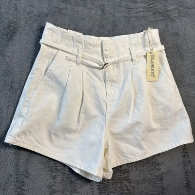 Blank NYC Womens Shorts 27 White High Rise Denim Belt Classic Minimalist Preppy - Image 1 of 4