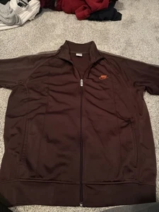 Nike Herren Full Zip Jacke Größe L Braun und Orange 100% Polyester - Bild 1 von 7