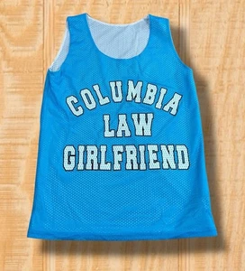 COLUMBIA LAW GIRLFRIEND SMALL REVERSIBLE BABY BLUE WHITE MESH TANK TOP - Picture 1 of 9