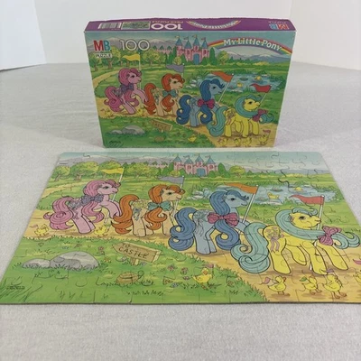 My Little Pony 100 Piece Puzzle 1989 Hasbro Milton Bradley 100% Complete 4576-12 - Image 1 of 4