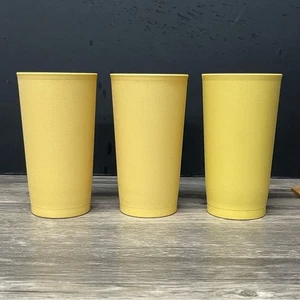 Vintage Yellow Tupperware Tumblers Set of 3 • Retro Cups • Stackable Kitchenware - Picture 1 of 5